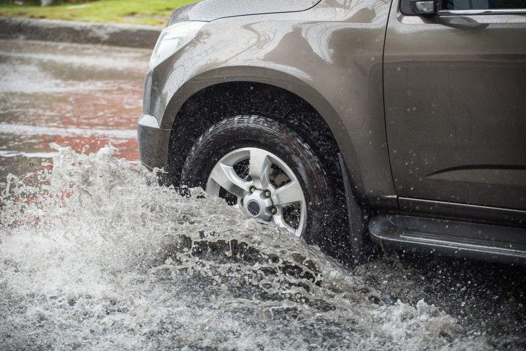 car in a flood