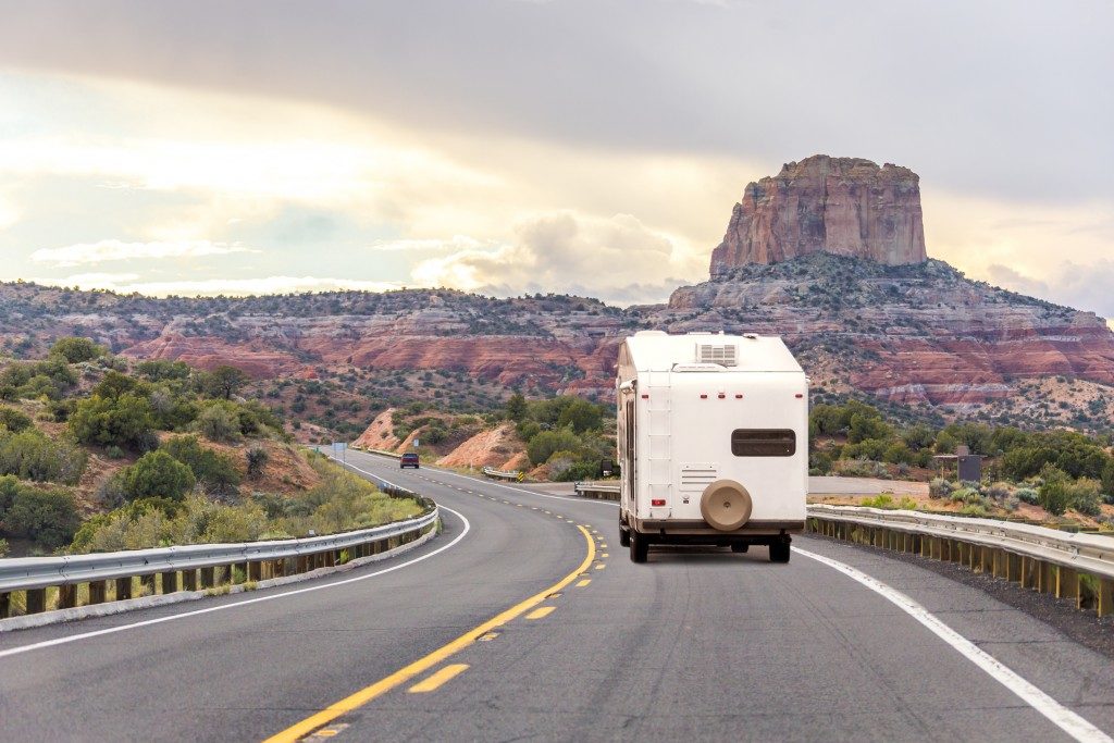 RV in a highway