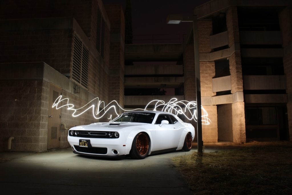 white car on the street