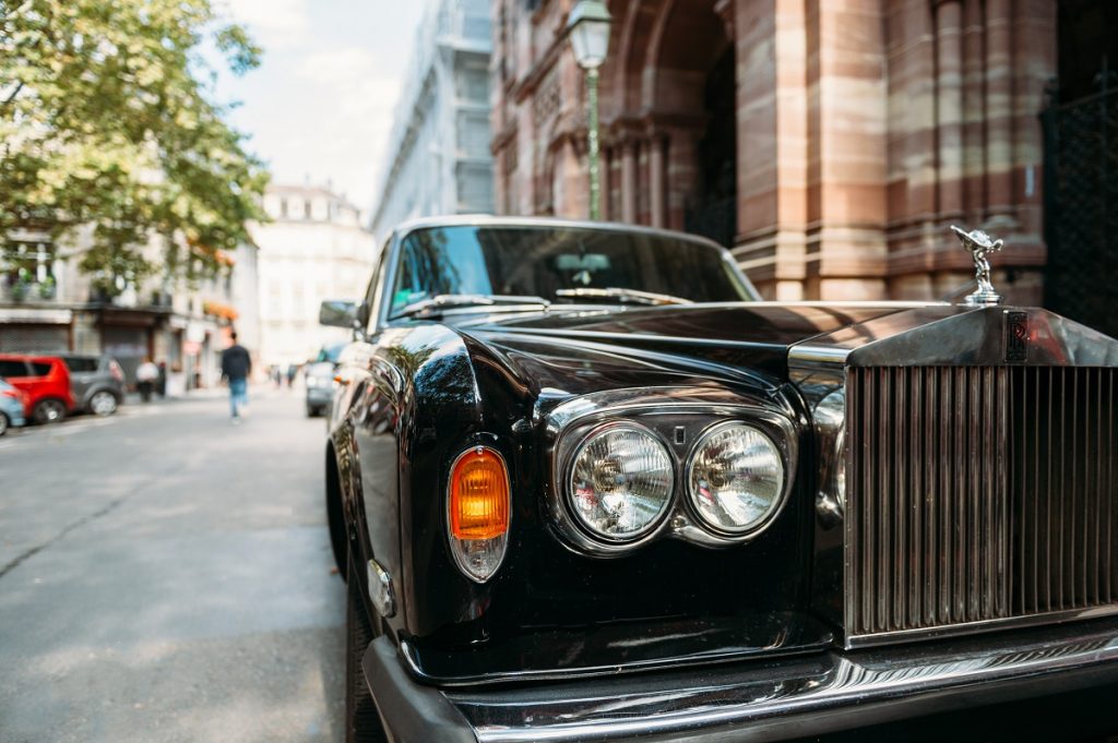 a shiny black car